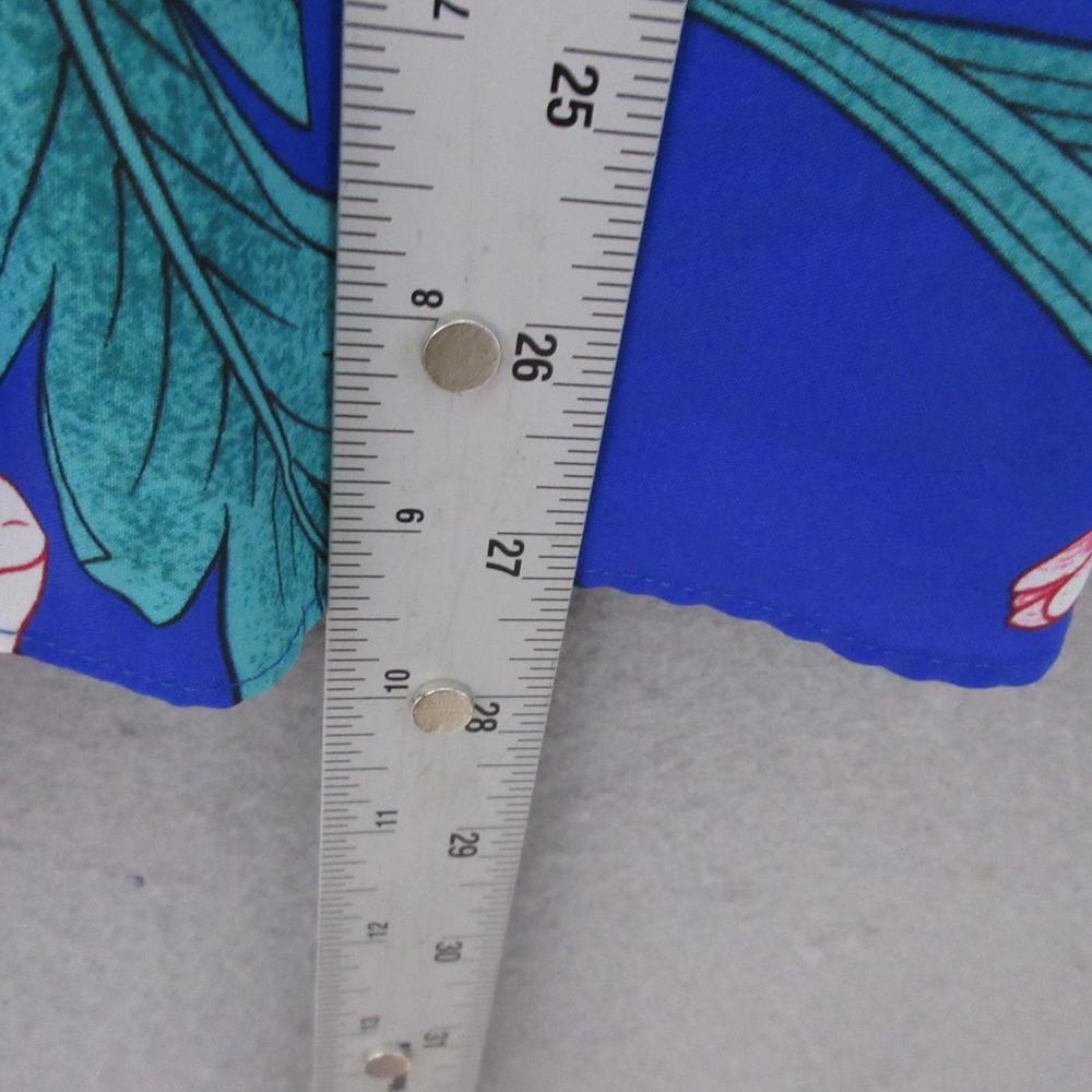 Vintage Hilo Hatties‎ Top Poncho Queen Blue Floral Hawaiian Luau Aloha USA NWT - Picture 8 of 10